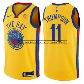 Canotte NBA Warriors Klay Thompson Citta Giallo