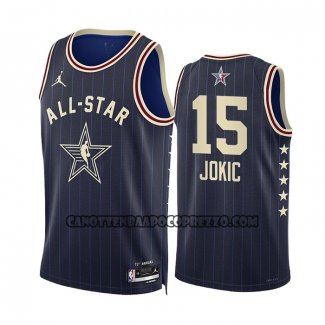 Canotte All Star 2024 Denver Nuggets Nikola Jokic NO 15 Blu