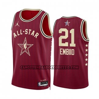 Canotte All Star 2024 Philadelphia 76ers Joel Embiid NO 21 Rosso