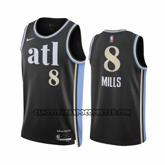 Canotte Atlanta Hawks Patty Mills NO 8 Citta 2023-24 Nero