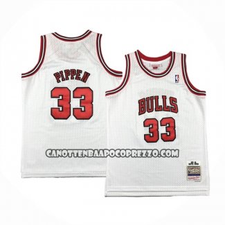 Canotte Bambino Chicago Bulls Scottie Pippen NO 33 Mitchell & Ness 1997-98 Bianco