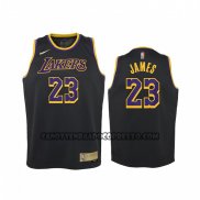 Canotte Bambino Los Angeles Lakers LeBron James NO 23 Earned 2021-22 Nero