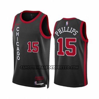 Canotte Chicago Bulls Julian Phillips NO 15 Citta 2023-24 Nero