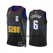 Canotte Denver Nuggets Deandre Jordan NO 6 Citta 2023-24 Nero