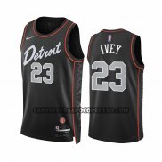 Canotte Detroit Pistons Jaden Ivey NO 23 Citta 2023-24 Nero