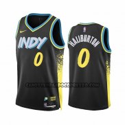 Canotte Indiana Pacers Tyrese Haliburton NO 0 Citta 2023-24 Nero