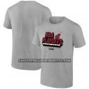 Canotte Manica Corta Miami Heat 2024 NBA Playoffs Grigio