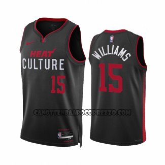 Canotte Miami Heat Alondes Williams NO 15 Citta 2023-24 Nero