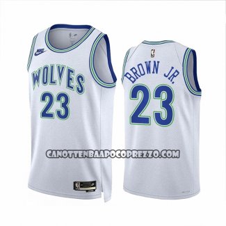 Canotte Minnesota Timberwolves Troy Brown JR. NO 23 Classic 2023-24 Bianco