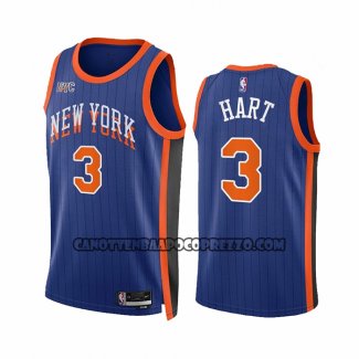 Canotte New York Knicks Josh Hart NO 3 Citta 2023-24 Blu