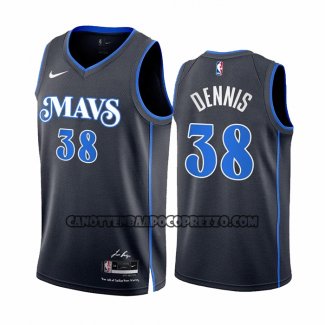 Canotte Dallas Mavericks Dexter Dennis NO 38 Citta 2023-24 Blu