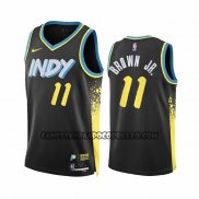 Canotte Indiana Pacers Bruce Brown JR. NO 11 Citta 2023-24 Nero