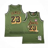 Canotte Los Angeles Lakers LeBron James NO 23 Mitchell & Ness 2018-19 Verde