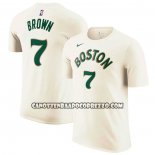 Canotte Manica Corta Boston Celtics Jaylen Brown Citta 2023-24 Crema
