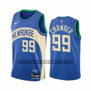 Canotte Milwaukee Bucks Jae Crowder NO 99 Citta 2023-24 Blu