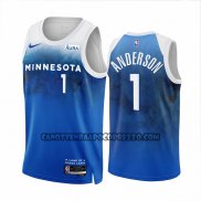 Canotte Minnesota Timberwolves Kyle Anderson NO 1 Citta 2023-24 Blu