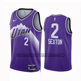 Canotte Utah Jazz Collin Sexton NO 2 Citta 2023-24 Viola