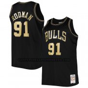 Canotte Chicago Bulls Dennis Rodman NO 91 Mitchell & Ness 1997-98 Nero