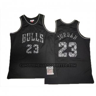 Canotte Chicago Bulls Michael Jordan NO 23 Swingman Mitchell & Ness 1997-98 Nero