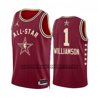 Canotte All Star 2024 New Orleans Pelicans Zion Williamson NO 1 Rosso