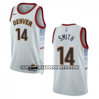 Canotte Denver Nuggets Ish Smith NO 14 Citta 2022-23 Bianco