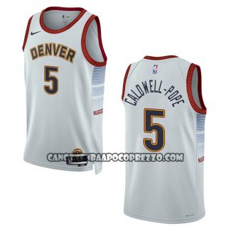 Canotte Denver Nuggets Kentavious Caldwell-pope NO 5 Citta 2022-23 Bianco