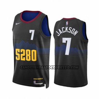 Canotte Denver Nuggets Reggie Jackson NO 7 Citta 2023-24 Nero