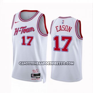 Canotte Houston Rockets Tari Eason NO 17 Citta 2023-24 Bianco