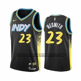 Canotte Indiana Pacers Aaron Nesmith NO 23 Citta 2023-24 Nero