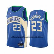 Canotte Milwaukee Bucks Tyty Washington JR. NO 23 Citta 2023-24 Blu