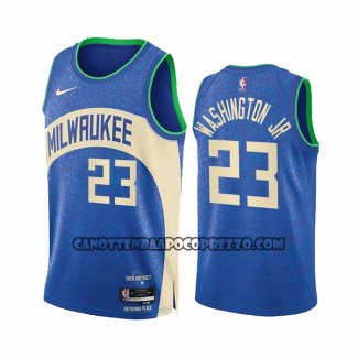 Canotte Milwaukee Bucks Tyty Washington JR. NO 23 Citta 2023-24 Blu