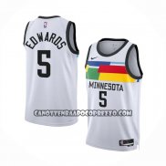 Canotte Minnesota Timberwolves Anthony Edwards NO 5 Citta 2022-23 Bianco