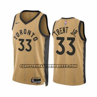 Canotte Toronto Raptors Gary Trent JR. NO 33 Citta 2023-24 Or