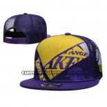 Cappellino Los Angeles Lakers Criss Cross 9FIFTY Trucker Snapback Viola Giallo