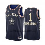 Canotte All Star 2024 San Antonio Spurs Victor Wembanyama NO 1 Blu