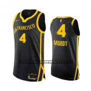 Canotte Golden State Warriors Moses Moody NO 4 Citta Autentico 2023-24 Nero