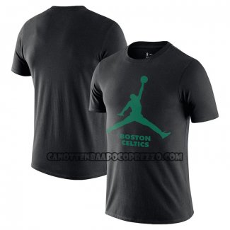 Canotte Manica Corta Boston Celtics Essential Jumpman Nero