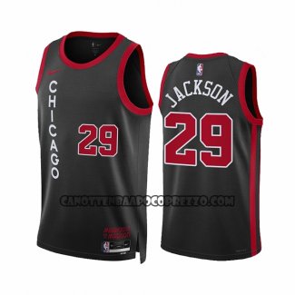 Canotte Chicago Bulls Quenton Jackson NO 29 Citta 2023-24 Nero