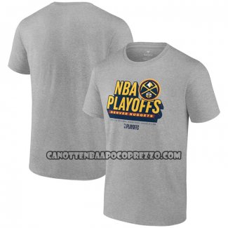 Canotte Manica Corta Denver Nuggets 2024 NBA Playoffs Grigio