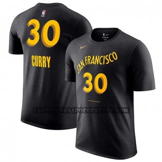 Canotte Manica Corta Golden State Warriors Stephen Curry Citta 2023-24 Nero