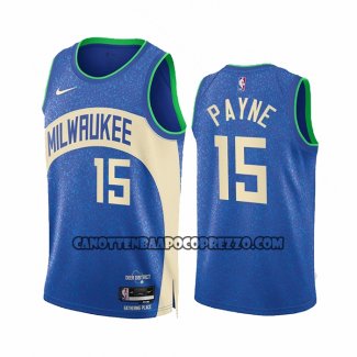 Canotte Milwaukee Bucks Cameron Payne NO 15 Citta 2023-24 Blu