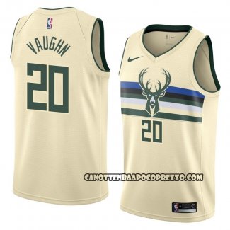 Canotte Milwaukee Bucks Rashad Vaughn Citta 2018 Crema