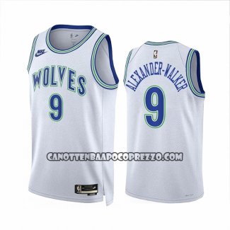 Canotte Minnesota Timberwolves Nickeil Alexander NO 9 Classic 2023-24 Bianco