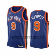 Canotte New York Knicks RJ Barrett NO 9 Citta 2023-24 Blu