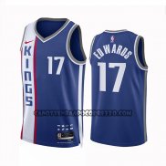 Canotte Sacramento Kings Kessler Edwards NO 17 Citta 2023-24 Blu