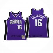 Canotte Sacramento Kings Peja Stojakovic NO 16 Mitchell & Ness 2002-03 Viola