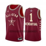 Canotte All Star 2024 San Antonio Spurs Victor Wembanyama NO 1 Rosso