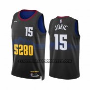 Canotte Denver Nuggets Nikola Jokic NO 15 Citta 2023-24 Nero