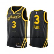 Canotte Golden State Warriors Chris Paul NO 3 Citta 2023-24 Nero