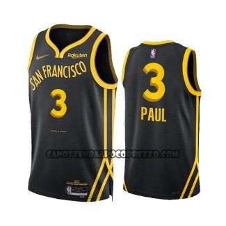 Canotte Golden State Warriors Chris Paul NO 3 Citta 2023-24 Nero